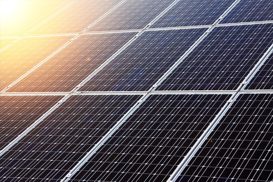 Multiple solar panels harnessing solar energy