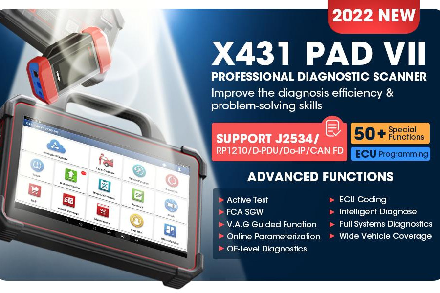The Launch X431 PAD VII is suited to experienced professionals in the field of car mechanics