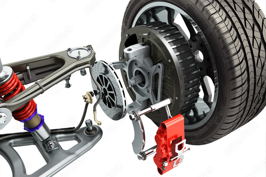 A tire wheel being separated with repair tools