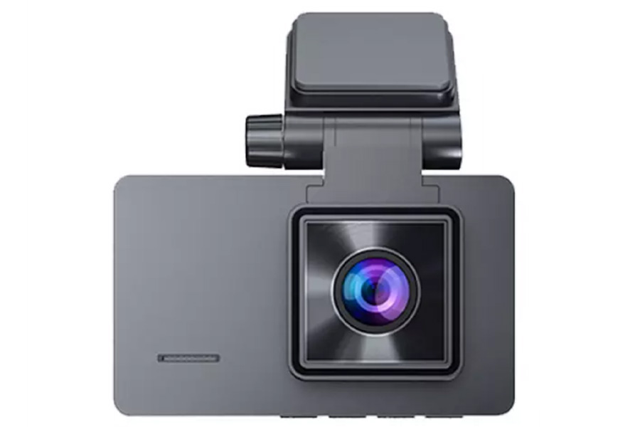 Dash camera with a modern look in gray and black