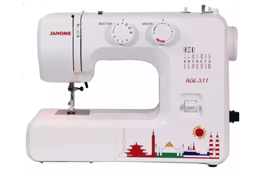 Janome sewing machine with decorative graphics