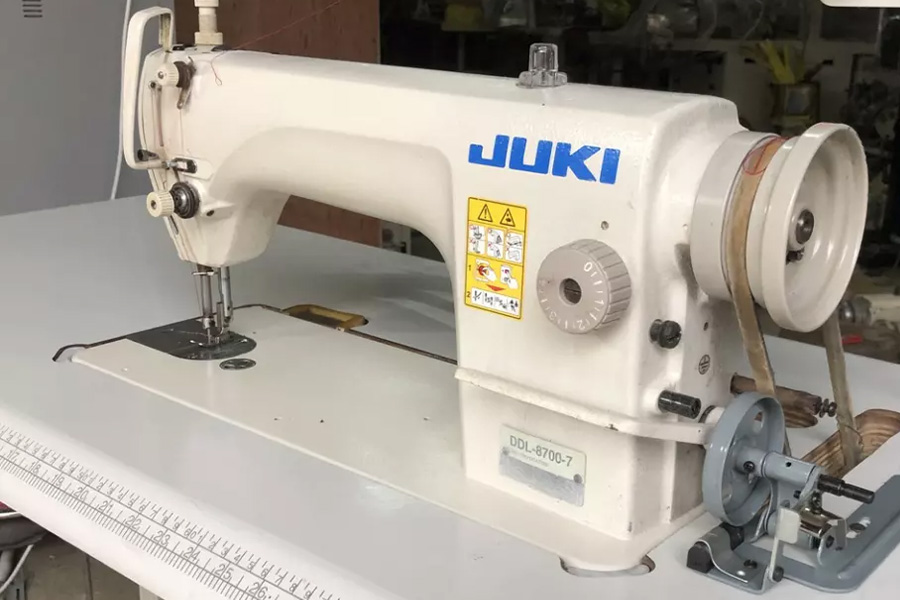 Juki sewing machine attached to sewing table