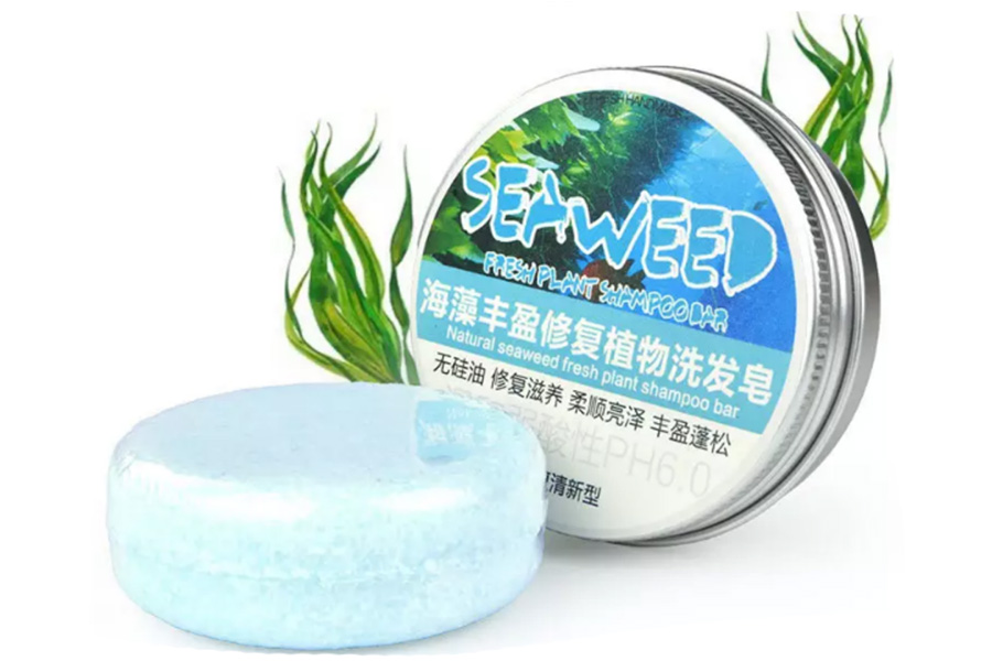 Natural seaweed fresh plant shampoo bar