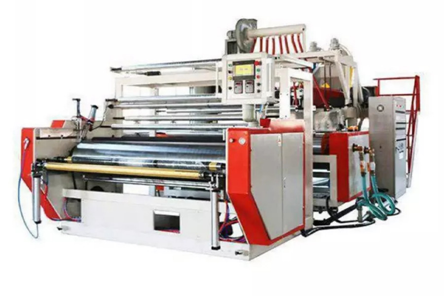 Plastic production machine on a white background