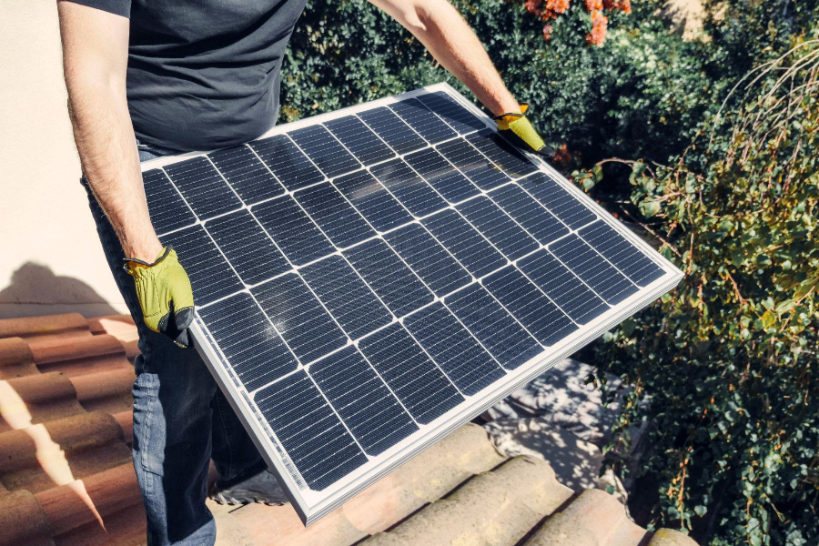 Preparing to install a solar panel