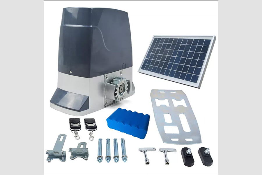 Solar-powered sliding gate operator components