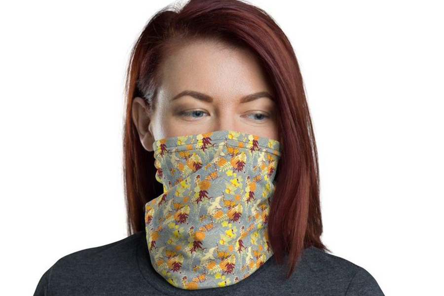 Woman rocking a flower-patterned tube
