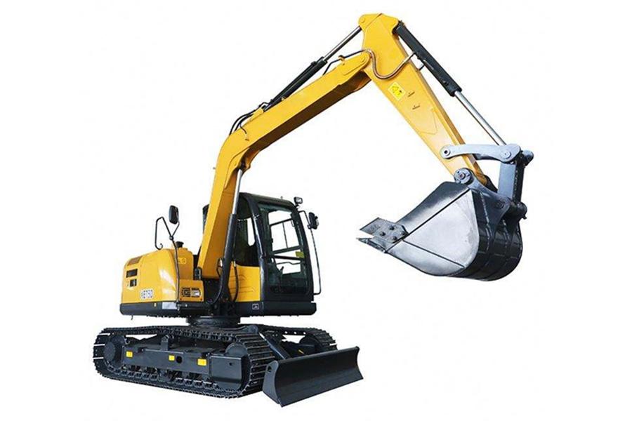 a 6 ton excavator with rubber tracks and front boom
