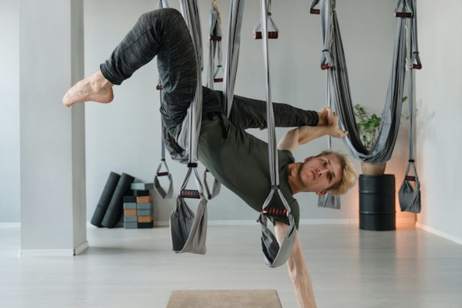 A man Stretching Leg and Balancing