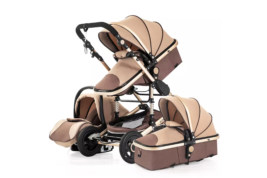 A set of multifunctional 3-in-1 baby strollers