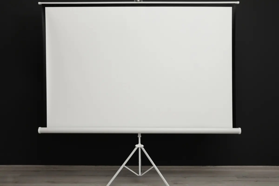 An 120-inche portable projector screen