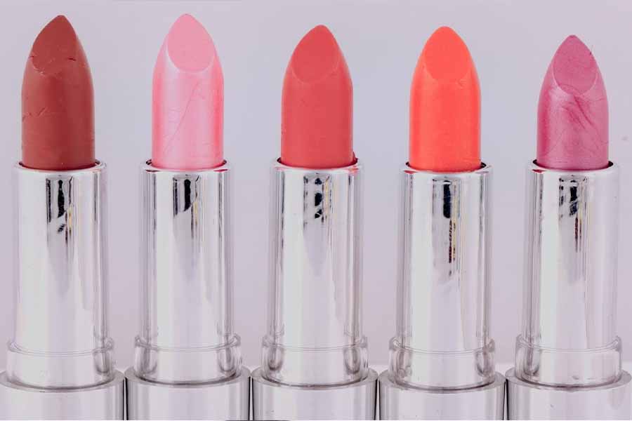Bright lipsticks in a row