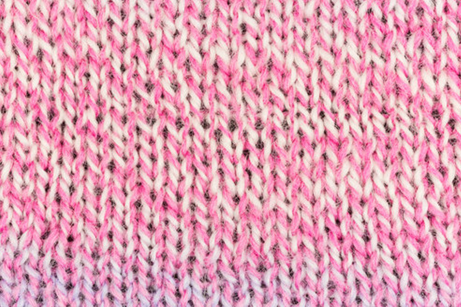 Close-up of stockinette stitch