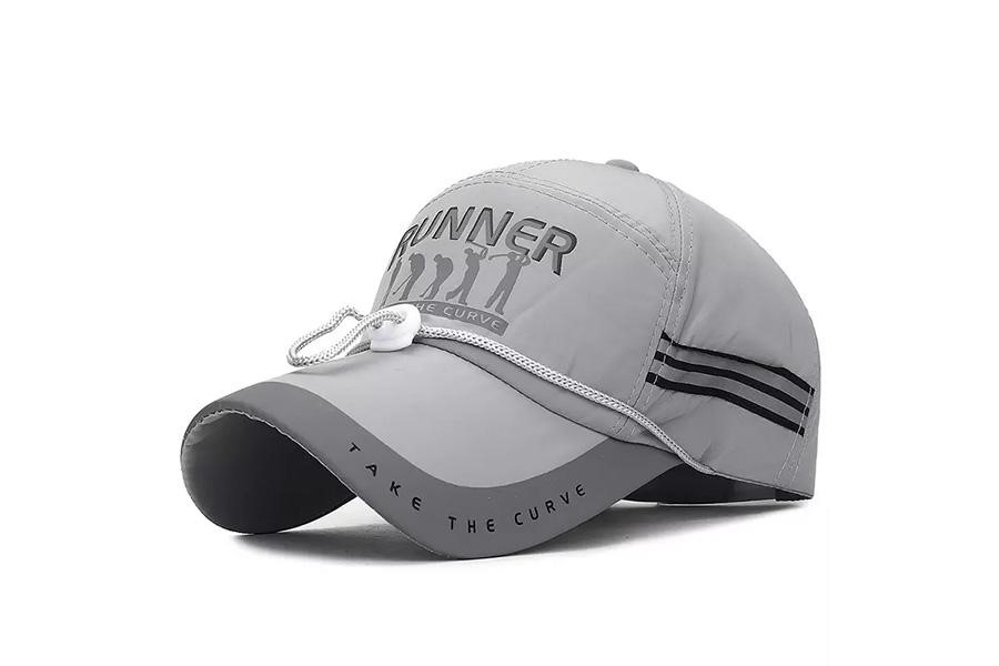 Gray baseball cap with reflective band on the side