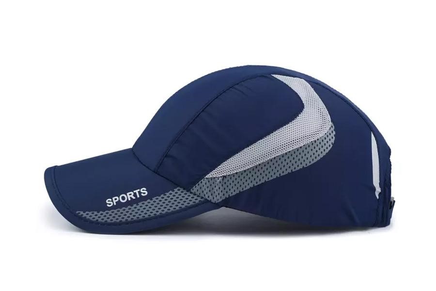 Navy blue sports cap with ventilation on the side