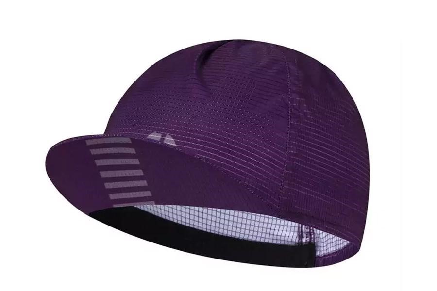 Purple cycling cap with raised bill