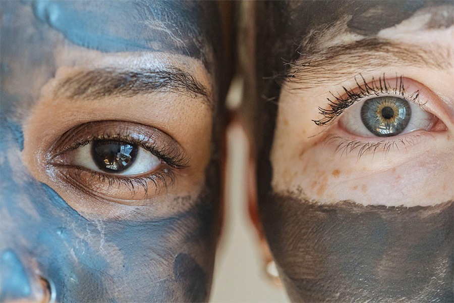 Two girls with facemasks