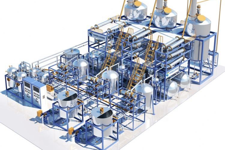 waste oil recovery and reprocessing plant