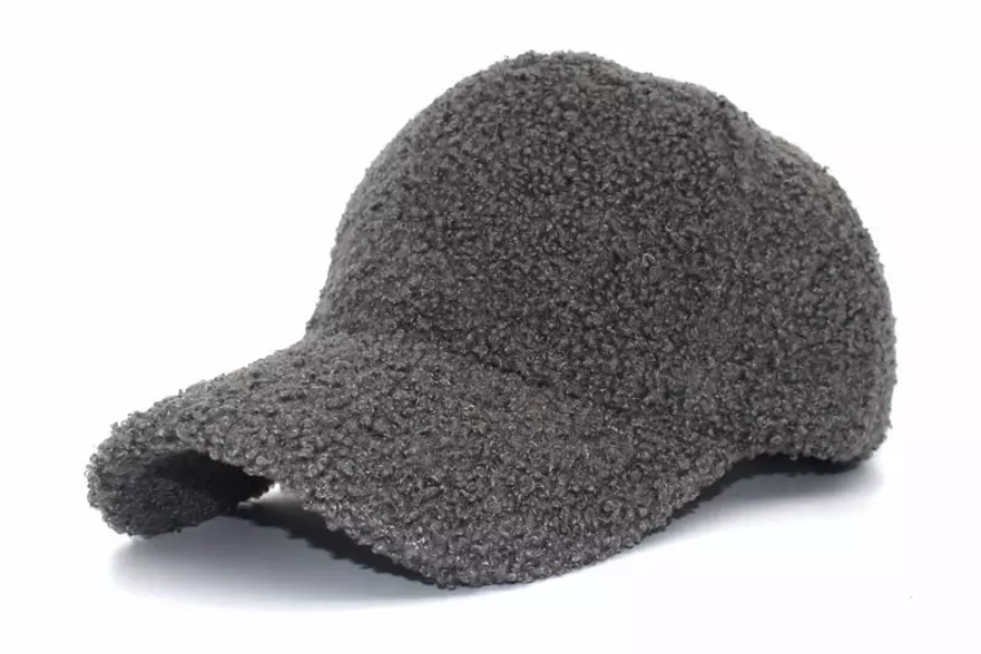 Warm fuzzy baseball cap in a green and gray color